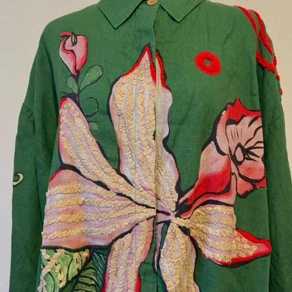 FARM Rio Green Floral Blouse - Picture 6 of 13